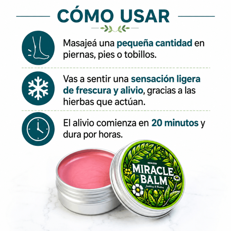 Senzio Miracle Balm | Volvé a sentir tus piernas livianas, sin hinchazón ni pesadez
